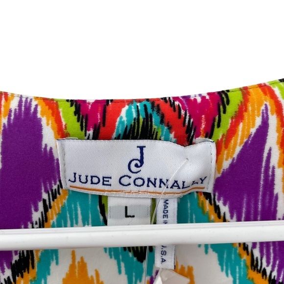 JUDE Connelly Ellie Dress Multicolor Ikat Size Large NWT - Picture 3 of 7